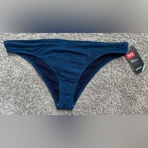 TYR Women's Swim Mini Bikini Bottom - Heather Navy Blue Size Large